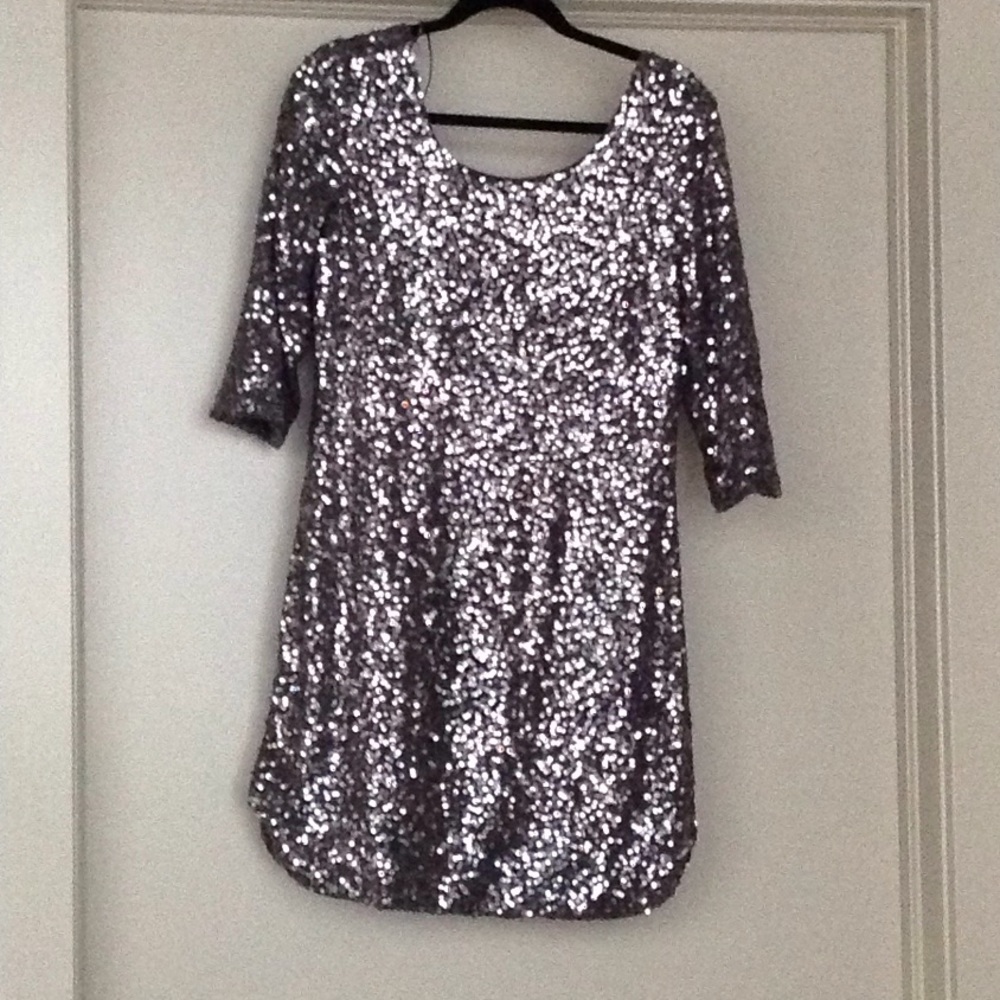 Silver sequin mini dress by lauren Conrad